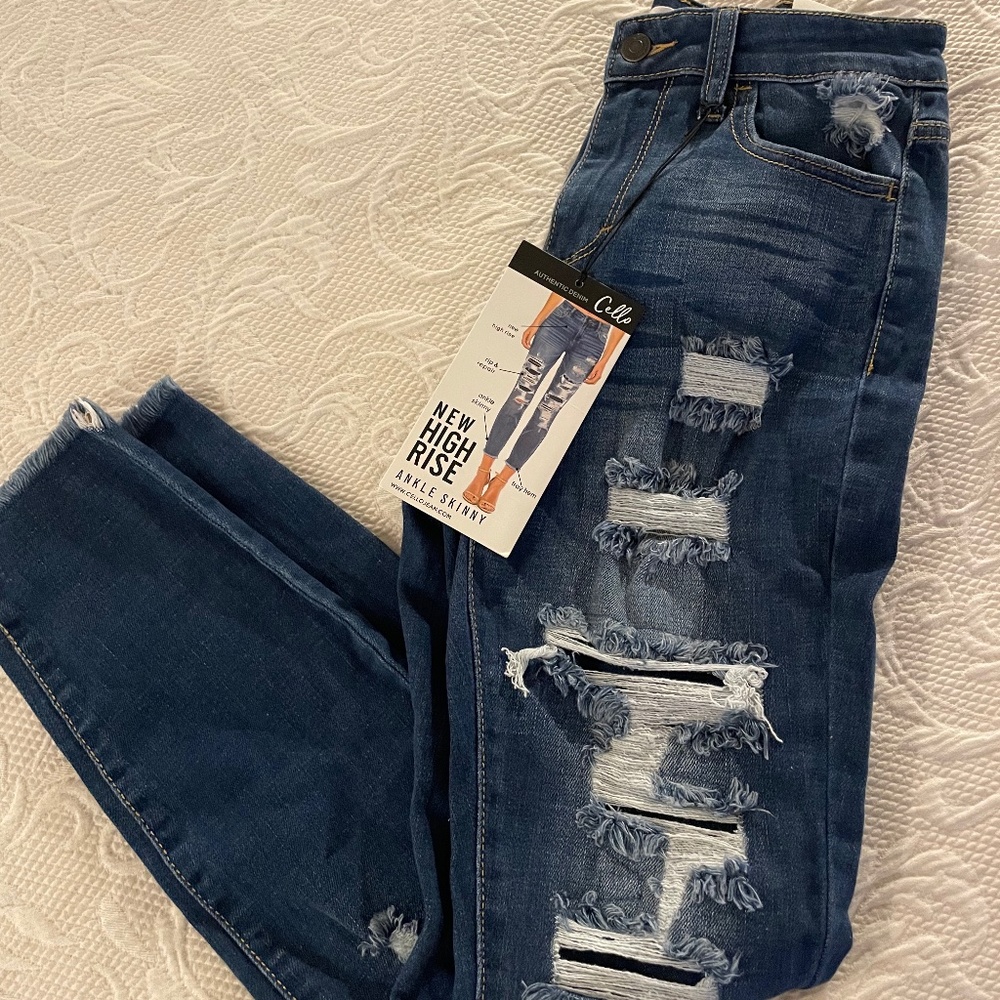 Cello jeans - high rise ankle skinny - size 1/25